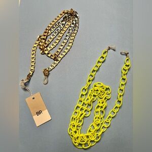 BP Silver/Gold and Neon Yellow Chain Glasses Accessories